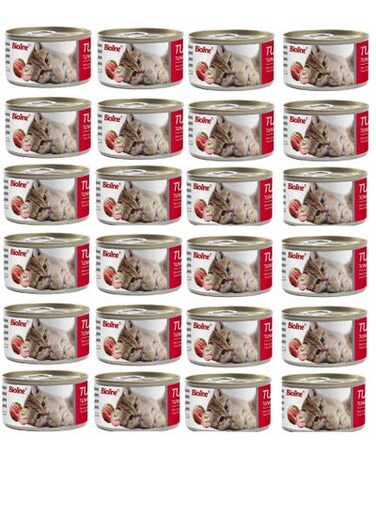 Pack of 24 Bioline Cat Tuna Can 85g[Flavor - Tuna + Beef]