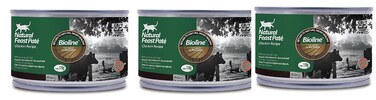Pack of 3 Bioline Natural Feast Pate Cat Can Chicken Recipe 170g