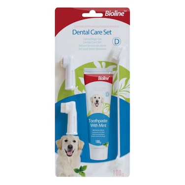 Bioline 100g Dental Care Set for Dogs &ndash; Mint