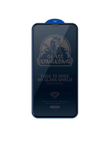 WK Design WTP-039 KingKong 3D Privacy Glass Screen Protector for iPhone 14 Pro 6.1", Anti-Spy, Full Coverage, Anti-Scratch, Black
