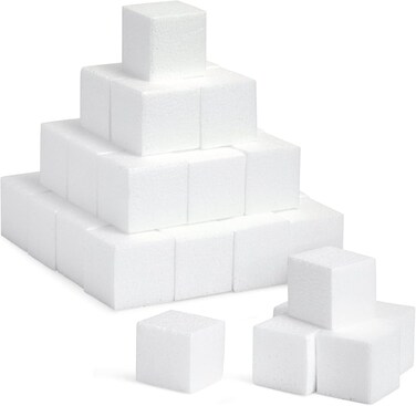 CRAFT MAGIC 36-Pack 2&times;2&times;2 Inch Foam Cubes &ndash; Polystyrene Square Blocks for DIY Crafts, Modelling, School Projects and Art Decorations