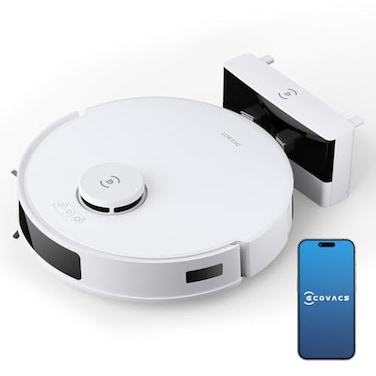ECOVACS DEEBOT N20 PRO Robot Vacuum and Mop,with Bagless Self Emptying Station, 8000Pa Suction,OZMO Pro 2.0 Vibrating Mopping System,  WHITE