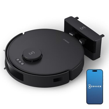 ECOVACS DEEBOT N20 PRO Robot Vacuum and Mop,with Bagless Self Emptying Station, 8000Pa Suction,OZMO Pro 2.0 Vibrating Mopping System,  BLACK