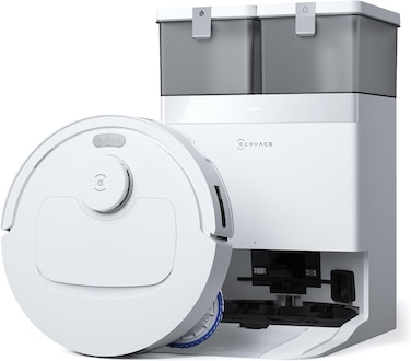 ECOVACS DEEBOT T30C Omni Robot Vacuum Cleaner With Station, 20000Pa, Washing In Hot Water 75&deg;C, OZMO Turbo 2.0 Mop, ZeroTangle 3.0 Brush, Adaptive Wet Cleaning, White