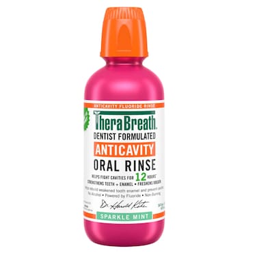 The Breath Co Healthy Gums Oral Rinse Sparkle Mint,Dentist Formulated Oral Rinse for 24 Hours of Plaque Control with Anti-Microbial Ingredient, Mouthwash for Bad Breath, Daily Oral Rinse