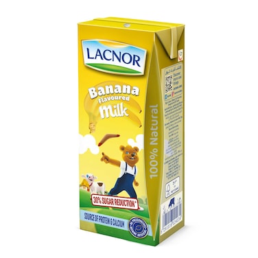 Lacnor UHT Banana Flavoured Milk, 180ml