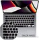 US Layout Arabic English Silicone Keyboard Cover Skin for 2023/2022 MacBook Air 13.6/15.3" A2941/A2681, 2023/2022 MacBook Pro 14" Model A2442/A2779 M1 &amp; MacBook Pro 16" Model A2485/A2780 M1, Black