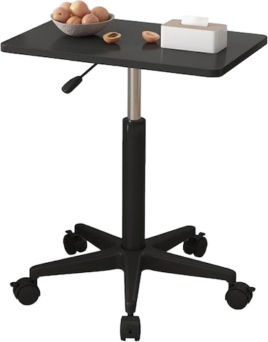 Desk Mobile Table for Sofa, Bedside, and Office &ndash; Adjustable Height Laptop &amp; Worktable for Home Office, Standing &amp; Sitting Use" Black
