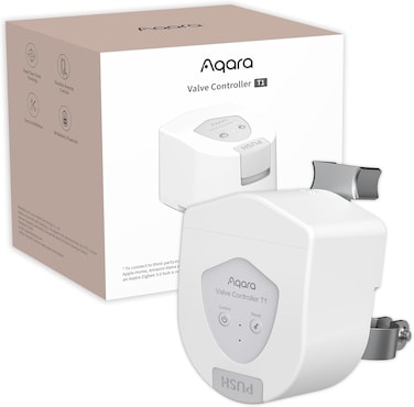 Aqara Smart Valve Controller T1 Matter over Bridge, Requires Aqara Zigbee 3.0 Hub, Combined with Water Leak Detectors for Home, Supports App Remote Control Shutoff, Supports HomeKit, Alexa, Google
