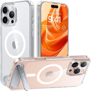 Torras Pstand Series (X00FX1493) Case For 6.3" iPhone 16 Pro Clear