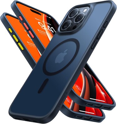 توراس غطاء مغناطيسي مقاوم للصدمات لهاتف iPhone 16 Pro Max، مغناطيسي قوي 18N، حماية عسكرية بطول 12 قدمًا، MagSafe، غطاء واقٍ شفاف غير لامع رفيع، سلسلة Guardian المغناطيسية، أسود