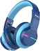 iClever Bluetooth Kids Headphones, BTH12 Colorful LED Lights Kids Wireless Headphones Over Ear with 74/85dBA Safe Volume, 85H Playtime, Bluetooth 5.2, Built-in Mic for iPad/School/Tablet/PC/Game
