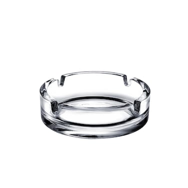 Cuisine Art Soda-Lime Glass 4 Inch Round Glass Ashtray Transparent   Heavy Clear Glass Ash Tray for Home Office Hotel Caf&eacute;   Durable Tabletop Smoking Accessory