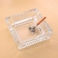 Cuisine Art Soda-Lime Glass 3 Inch Square Glass Ashtray Transparent   Heavy Clear Glass Ash Tray for Home Office Hotel Caf&eacute;   Durable Tabletop Smoking Accessory