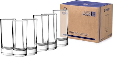Cuisine Art High Ball Glass, 250ml, Transparent, 6 Pieces