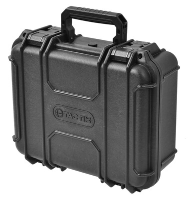 Tactix 320084, IP65 Rated Accessory Tool Box,Heavy Duty Weatherproof Protective Tool Case With Foam Inside- Medium, Black