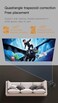 Umiio A008 Intelligent Screen Projector 5G WiFi Bluetooth Quadrangle Trapezoid 1080P(White)