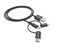 Travelmall 3-in-1 USB A to Lightning, Micro-USB and USB-C Intelligent Cable 1m Black SW11001BK