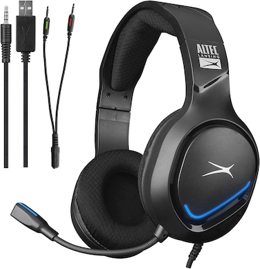 Altec ALGH9603 Gaming Headset - Mesh Earcups - Noise Cancelling Microphone - Inline Volume Control - Breaded Cable