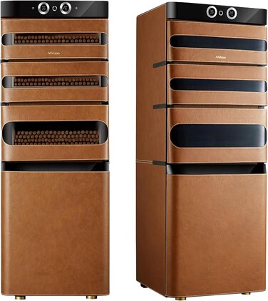 Afidano L5 Cigar Humidor, Dual-Zone Smart Cigar Cabinet with Digital Hygrometer, Wi-Fi App Control, Temperature &amp; Humidity Regulation, Cedar Wood Interior, Stores Up to 1200 Cigars
