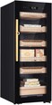 Afidano B4 Cigar Humidor, Dual‑Zone Smart Humidifier with Touchscreen &amp; Digital Hygrometer, Wi‑Fi App Control, UV‑Protected Glass, Spanish Cedar Interior, Holds Up to 1200 Cigars