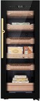 Afidano B4 Cigar Humidor, Dual‑Zone Smart Humidifier with Touchscreen &amp; Digital Hygrometer, Wi‑Fi App Control, UV‑Protected Glass, Spanish Cedar Interior, Holds Up to 1200 Cigars