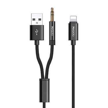 Yesido YAU18 Audio Adapter With USB Charging Splitter To 3.5mm Audio Cable Line For iPhone