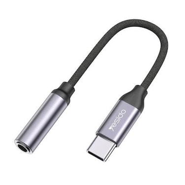 Yesido  YAU19 Audio Adapter,  Type-C to 3.5 MM Headphones Adapter,  Grey