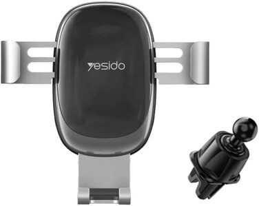 Yesido  C122 Car Mobile Phone Holder 360 Degree  Roating  Gravity Auto Clamp Bracket, Black