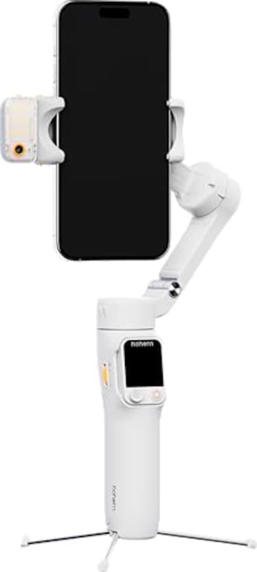 Hohem iSteady V3 Ultra Mobile Gimbal, 3-Axis Smartphone Stabilizer, AI Tracking, Built-In Extension Rod, 3-Color Fill Light, Black