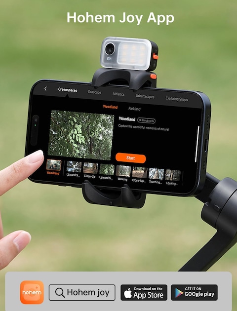 hohem iSteady V3 Gimbal Stabilizer for Smartphone, AI Tracker Fill Light,Detached Remote,Built-in Tripod Extension Rod,2024 Upgraded 3-Axis Phone Gimbal Foldable Stabilizer for iPhone Android(Black)
