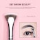 Jessup Brow Brush Set 3Pcs Professional Make Up Brushes Set Premium Black Silver T326