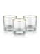 300ML Glass Set of 3 Short Gold Rim Tumblers for Premium Beverages, Double Old Fashioned Rocks Glasses Clear Whiskey Bourbon Drinkware Made In Turkey