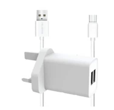 PAVAREAL CK-60 Charger Fast Charging 2.4A Dual Output USB Travel Charger Adapter UK Plug