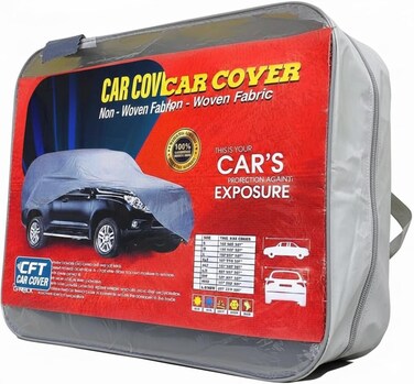 Silver Weatherproof SUV Cover with Mirror Pockets &amp; Reflective Strips