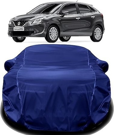 Maruti Suzuki Baleno Car Cover Waterproof 2021 with Triple Stitched Fully Elastic Ultra Surface Body Protection (Navy Blue)