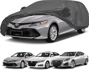 SUV Car Cover Custom Fit, Windproof Upgraded &amp; 100% Waterproof. Cover Rain Sun Snow Protector (Fit Toyota Camry/Camry Solara, Accord, Altima)