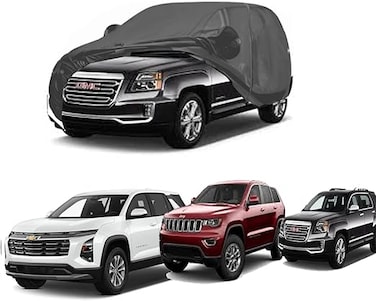 SUV Car Cover Custom Fit Windproof Upgraded &amp; 100% Waterproof. Cover Rain Sun Snow Protector (for Chevy Equinox, Jeep Cherokee, GMC Terrain)
