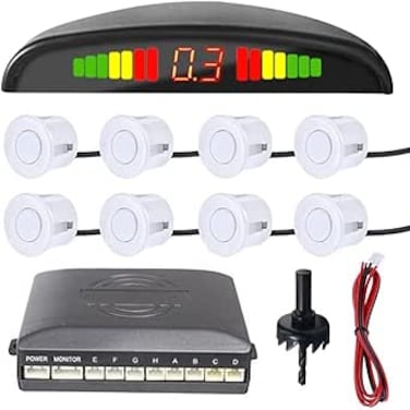 Car Reverse Parking Radar System with 8 Parking Sensors Distance Detection + LED Distance Display + Sound Warning