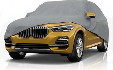 Car Cover Compatible for BMW 1 Series 210T 6 Layers All Weather Car Covers with Zipper Door for Snow Rain Dust Hail Protection