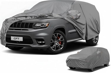 Layers SUV Car Cover Waterproof All Weather for Automobiles, Outdoor Full Size Cover Rain Sun UV Protection with Zipper Cotton, Universal Fit for SUV (191"-200")