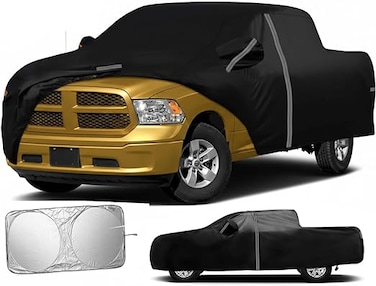 Waterproof Truck Cover Custom Fit for Dodge Ram 1500 Regular cab 8'，Quad Cab 6'4" 2002&ndash;2008/2011-2024，Quad Cab 8'，All Weather Pickup Truck