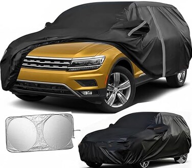 Waterproof SUV Car Cover Custom Fit for 2009-2018 VW Volkswagen Tiguan, All Weather Outdoor SUV Car Covers Zipper Door,