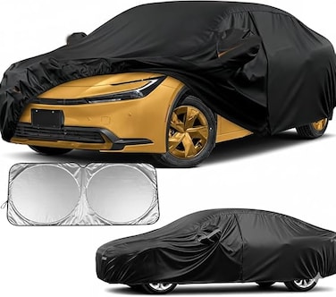 Car Cover for Toyota Prius 2004-2025, 6 Layers Waterproof Car Covers with Zipper Door &amp; Windproof