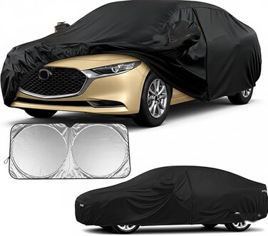 Car Cover for Mazda 3 2003-2026, 6 Layers Waterproof Car Covers with Zipper Door &amp; Windproof Bands All Weather Cover for Snow Rain Dust Hail Leaves Bird droppings Protection