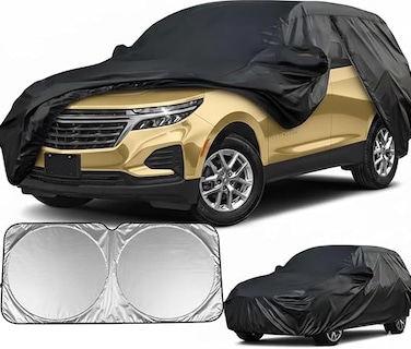 Car Cover Waterproof Custom Fit for Chevrolet Equinox 2005-2025, Full Car Covers All Weather with Door Zipper/
