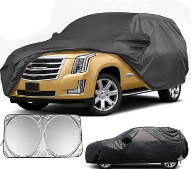 Waterproof SUV Car Cover Custom Fit for Cadillac Escalade 2007-2020, All Weather Outdoor SUV Car Covers with Zipper Door,