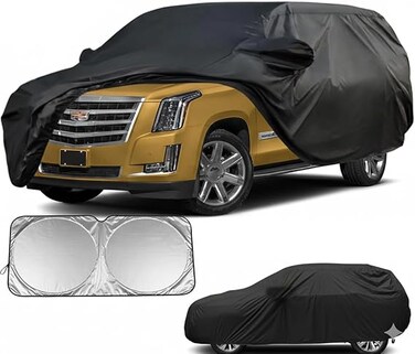 Waterproof SUV Car Cover Custom Fit for Cadillac Escalade ESV 2007-2020/EXT 2007-2014, All Weather Outdoor Car Cover with Zipper