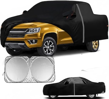 Truck Cover Custom Fit for Canyon/Chevrolet Colorado 2015-2022 Extended cab 6'2",2015-2022 Crew cab 5'2", All Weather Pickup Cover,Windproof Cover,