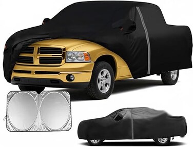 Truck Cover Custom Fit for Dodge Ram 1500 Regular cab 8' 2002&ndash;2008，All Weather Pickup Truck Cover,Windproof Cover, Snow Rain Dust Cover,Sun UV Protect(XL)